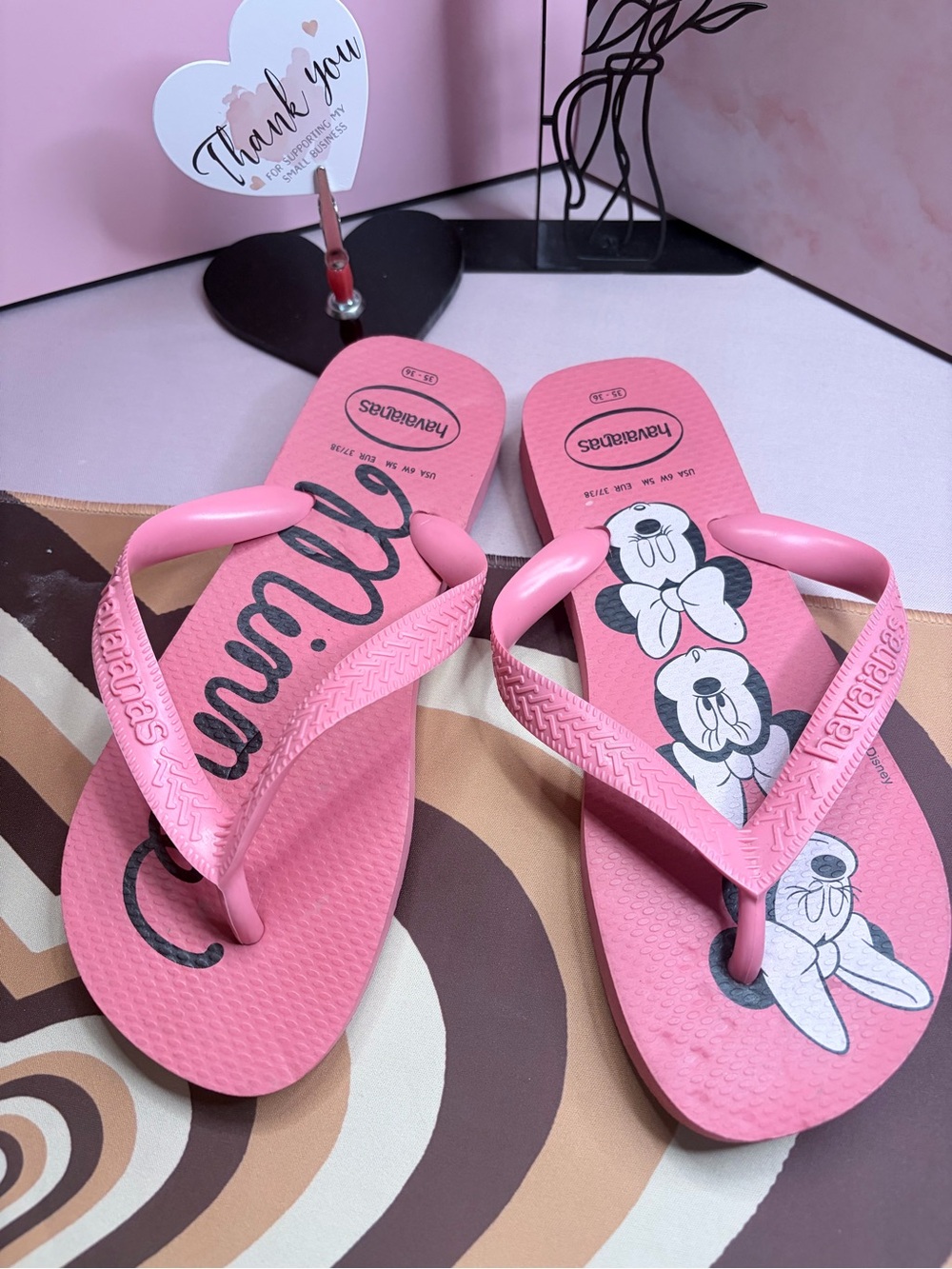 Havaianas Women's Pink Minnie Mouse Flip Flop Sandals